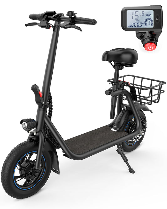Everyfun C1 Electric Scooter 450W With Seat & Carry Basket