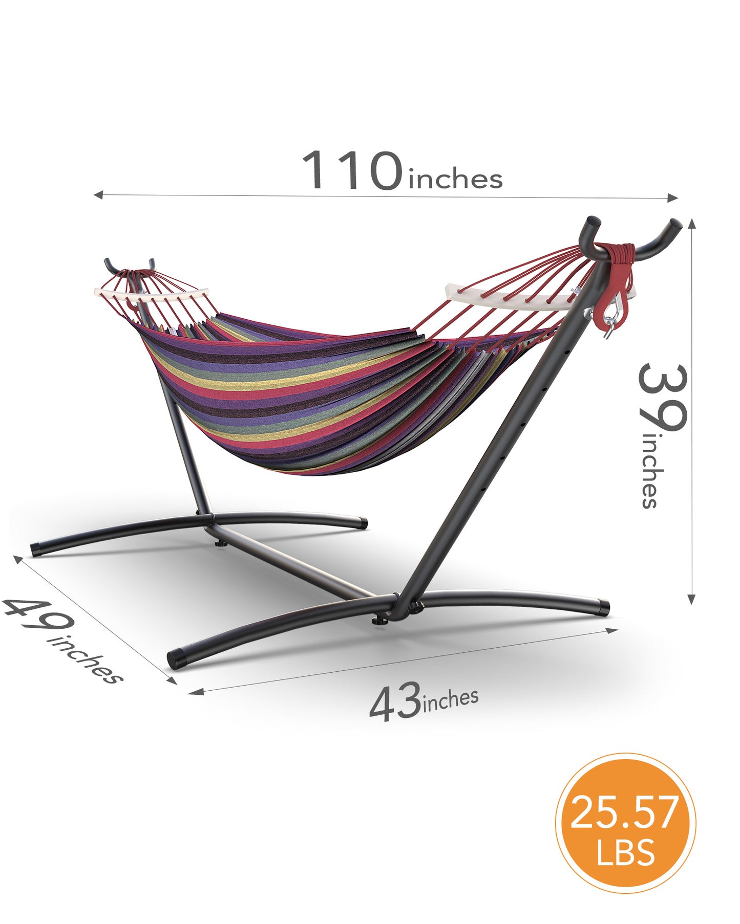 EveryFun Double Hammock with Heavy-Duty Steel Stand,Portable,Easy Assembly,600lbs Weight Capacity
