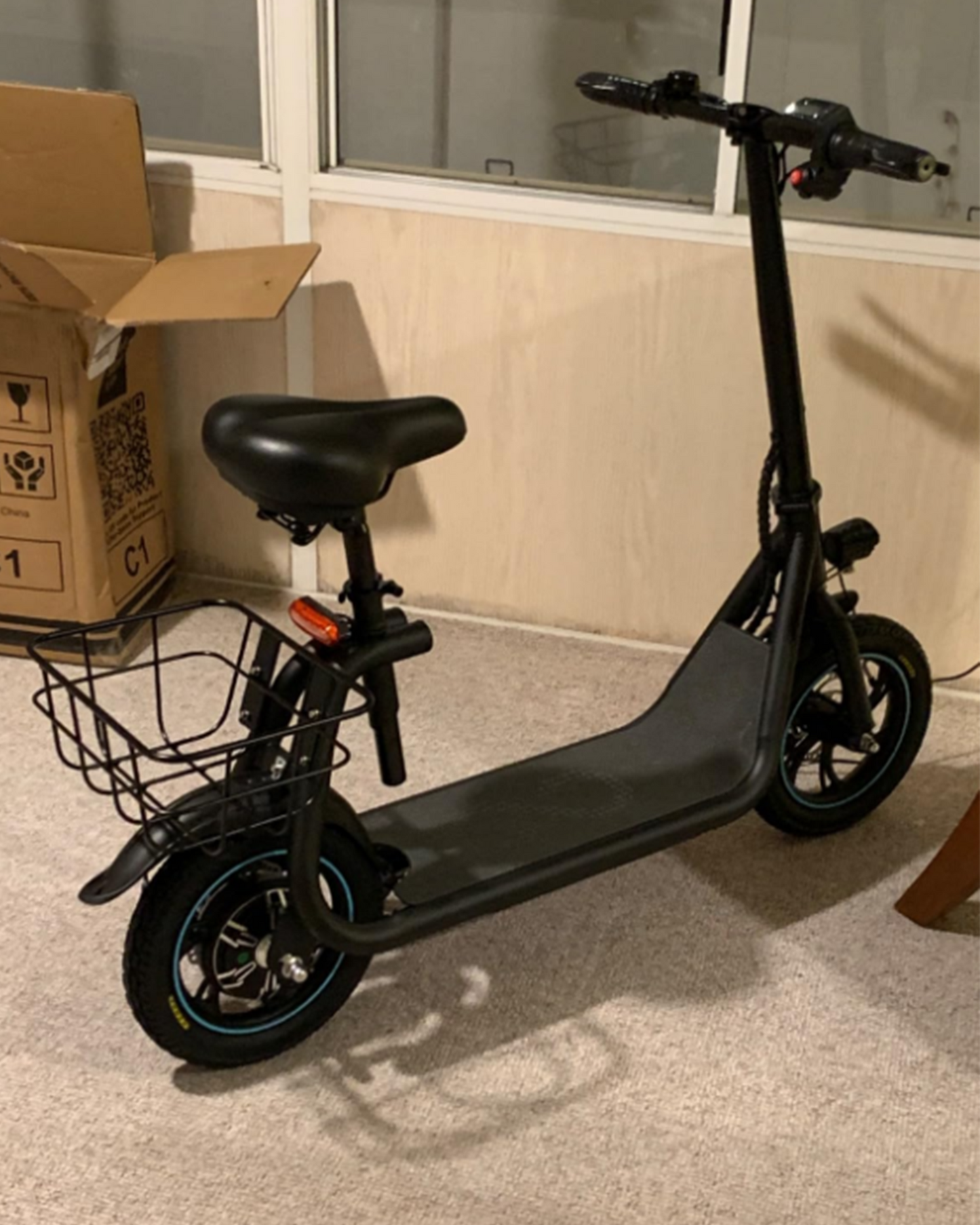 Everyfun C1 Electric Scooter 450W With Seat & Carry Basket