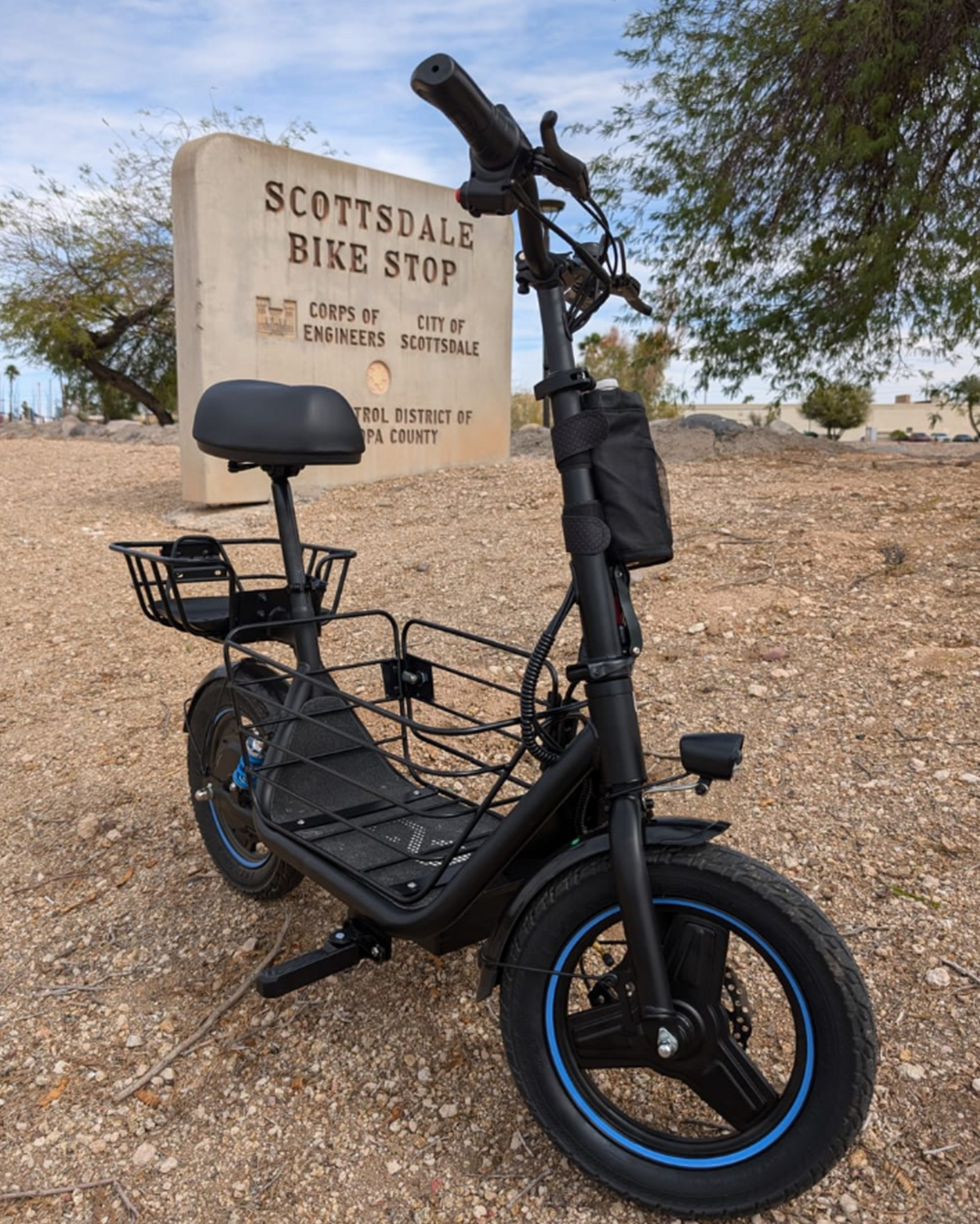 Everyfun C1Plus Electric Scooter 650W With Removeable Two Baskets, Ample Storage for Pets & Cargo-UL2272 Certified