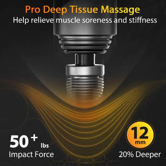 Percussion Massager Cordless Handheld For Back - Silver - M3 Pro
