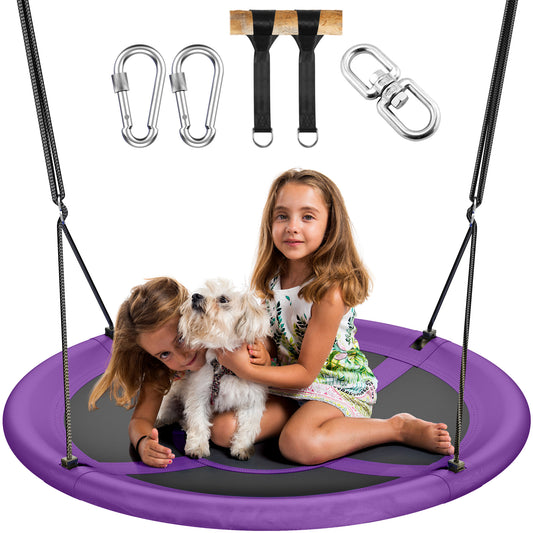 Everyfun  43" Saucer Tree Swing for Kids Adult, Purple