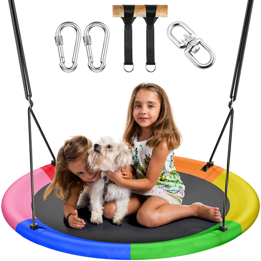 Everyfun 43" Saucer Tree Swing for Kids Adult, Six Color