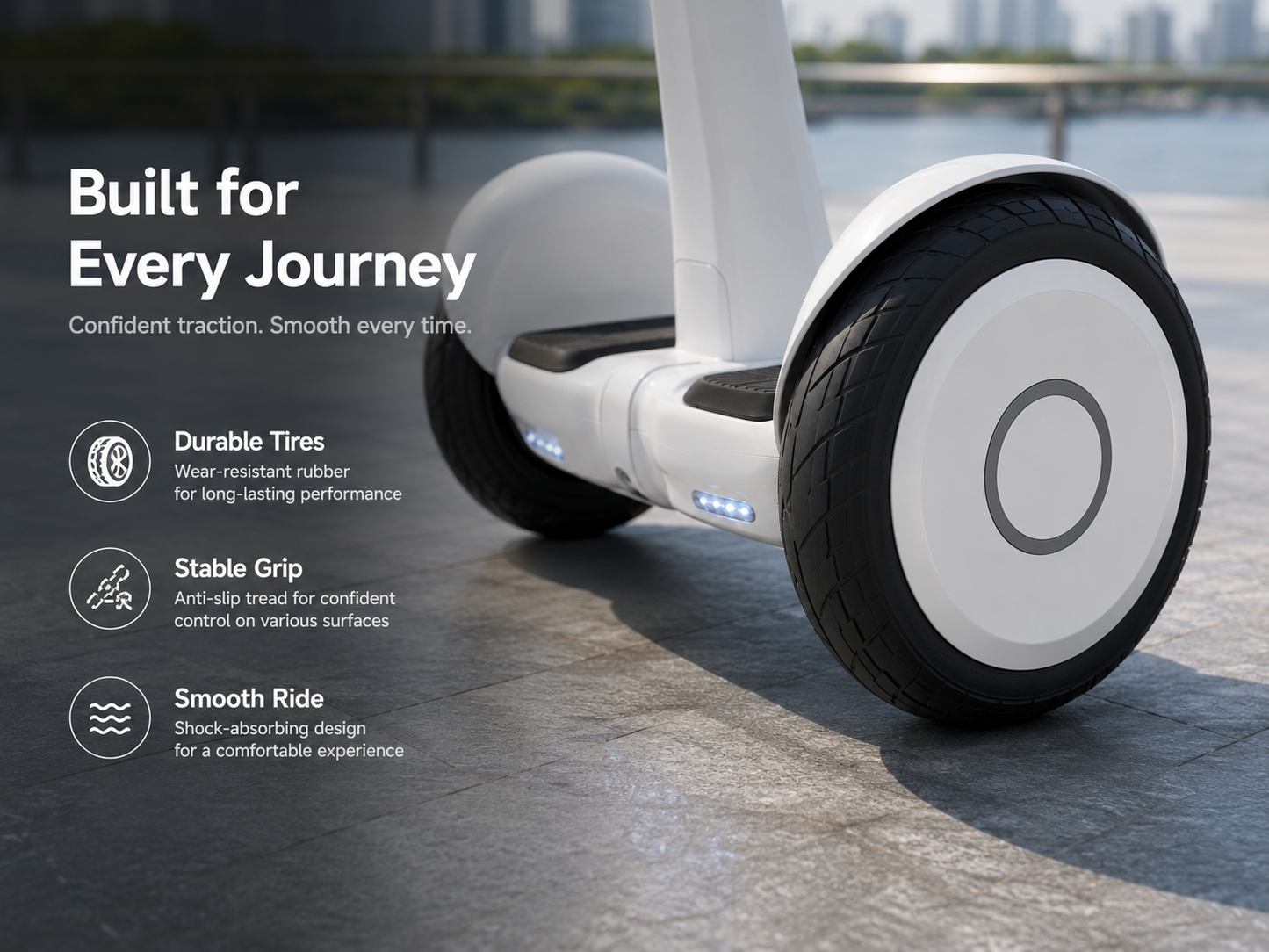 EVERYFUN Self-Balancing Two-Wheeled Electric Scooters, 72Wh Personal Transporter with Self-Balancing Technology, Up to 7.75 Miles Range, 7.75 MPH Max Speed and Intelligent Protection, White