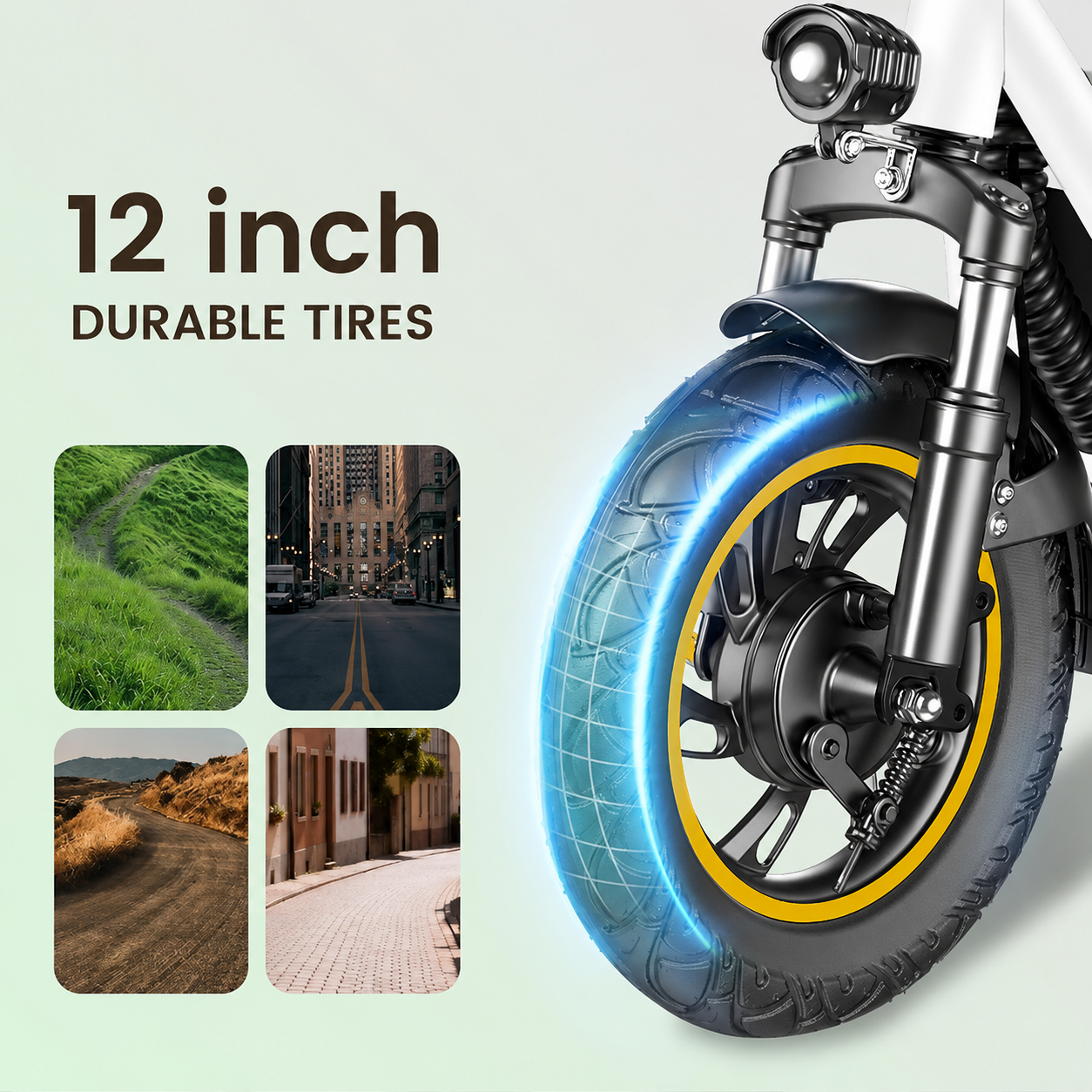 EVERYFUN Mobility Scooters, 500W Electric Scooter with Seat, 12 Inch Tires, 25-Mile Range, Front and Rear Baskets, Suspension and LED Headlight, White