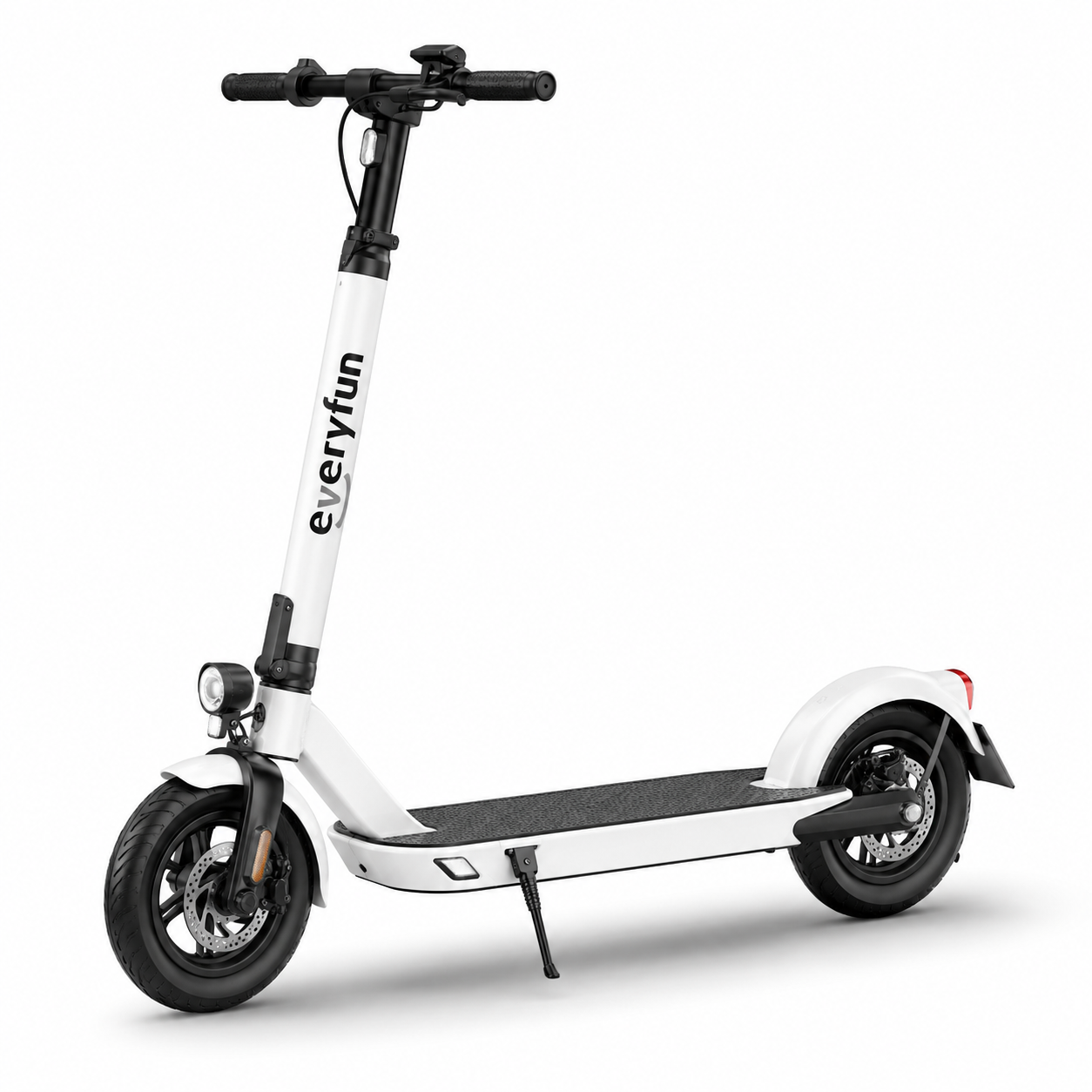EVERYFUN Motor Scooters, Foldable Electric Scooter with 48V 13.5Ah Battery, Up to 25 Miles Range, 15.5 MPH Top Speed, LCD Display and UL2272 Certification, White