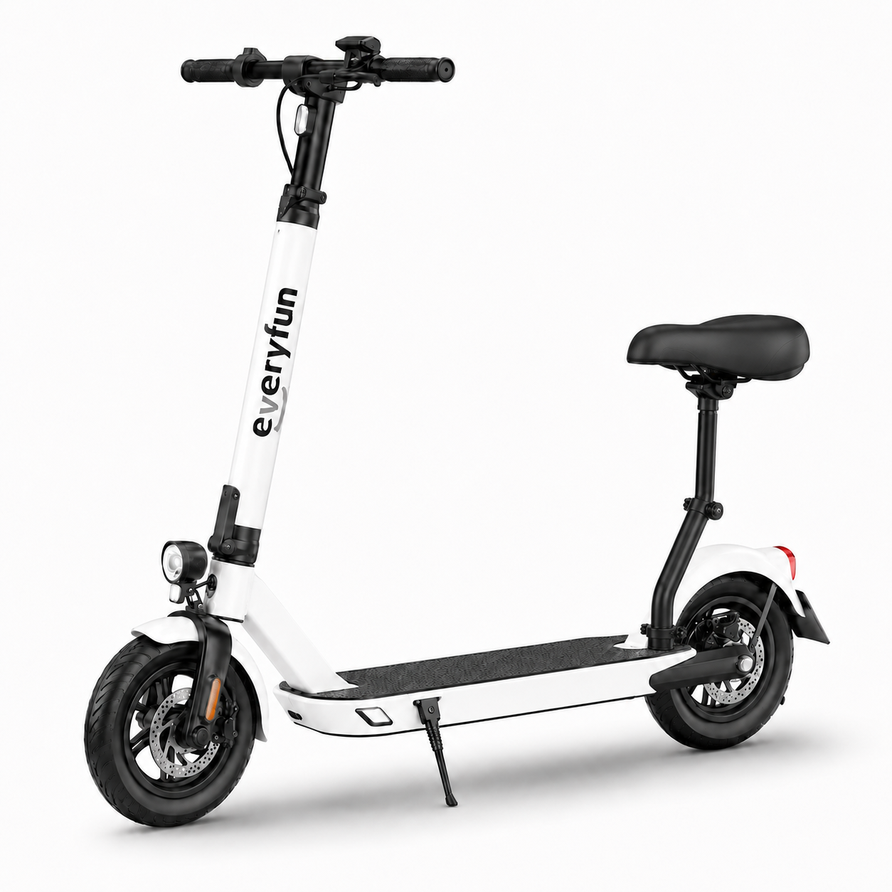 EVERYFUN Motor Scooters, Foldable Electric Scooter with 48V 13.5Ah Battery, Up to 25 Miles Range, 15.5 MPH Top Speed, LCD Display and UL2272 Certification, White